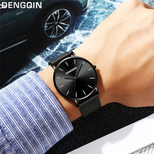 Роскошные мужские кварцевые аналоговые спортивные наручные часы из нержавеющей стали с черным циферблатом и датой 2024 - купить недорого