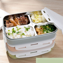 Mini caixa de almoço japonesa para crianças, portátil, 4 grades, fofo, lancheira, compartimentos, micro-ondas, lancheira térmica, recipiente de comida, piquenique 2024 - compre barato