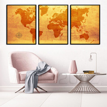 World Map Canvas Painting Nordic Posters And Prints Wall Art Digital Office Vintage Wall Pictures For Living Room Home Decor 2024 - buy cheap