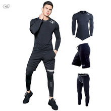 Conjunto de roupa de corrida masculina, 3 peças de roupa esportiva de secagem rápida para basquete, academia, corrida, yoga 2024 - compre barato
