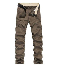 Calça cargo masculina casual, calça de bolso militar para homens ao ar livre, calça longa plus size 2024 - compre barato