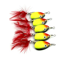 10 pcs NEW Fishing Spinnerbait Rotating Paillette Fishing lure Spoon Feather Hook 6.3cm-6.3g Spinner Bait(SP021) 2024 - buy cheap