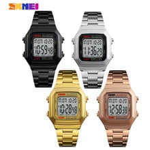 Skmei led relógio digital relógios esportivos masculino relojes militar de aço inoxidável relógios de pulso à prova dhot água quente 2024 - compre barato