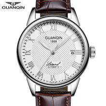 GUANQIN-Reloj de pulsera de cuero para hombre, accesorio Masculino de pulsera con mecanismo automático, complemento mecánico de negocios de marca de lujo, 008815A, 2020 2024 - compra barato