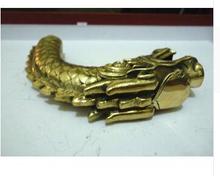 Estatua de dragón de ferocidad tallada a mano, 100%, latón puro, latón, abuelo, buena suerte, Cobre viejo chino, cabeza de bastón 2024 - compra barato