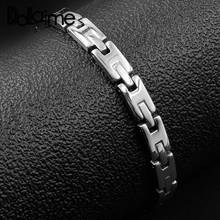 Dolaime Gift summer Fashion Unisex Stainless Steel Silver Color Polished H-shaped bracelet BS039 2024 - buy cheap