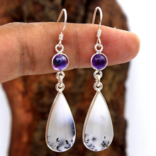 Best Selling Water Drop Earring Fashion Jewelry Purple Beads  Dangle Earring For Women Wedding Gift Bijoux Mujer L4C257 2024 - buy cheap