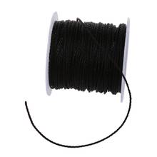 Roll Black Waxed Cotton Necklace Beads Cord String 1mm HOT 2024 - buy cheap