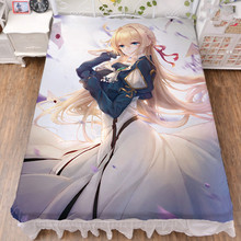 July Update Anime Violet Evergarden Violet Evergarden Milk Fiber Bed Sheet & Flannel Blanket Summer Quilt 150x200cm 2024 - buy cheap