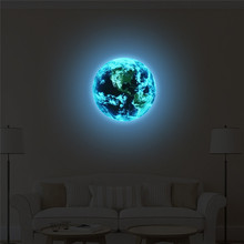 Лидер продаж, 1 шт., новые светящиеся 3d наклейки на стену «сделай сам» с изображением синей земли, наклейки на стену для детской комнаты, спальни, домашний декор для гостиной 2022 - купить недорого