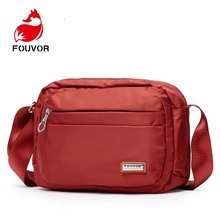 Fouvor Women Fashion Solid Color Zipper Nylon Shoulder Bag Female Crossbody Bag Ladies Bolsa Waterproof Travel Messenger Bag 2024 - buy cheap