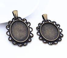 New Fashion 4pcs 18x25mm Inner Size Antique Bronze Plated Simple Style Cabochon Base Cameo Setting Charms Pendant-A4-19 2024 - buy cheap