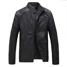 Fashion men leather jacket Autumn Winter Plus velvet Lining PU Casual coat mens Motorcycle leather jacket Male zipper outerwear 2024 - buy cheap