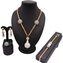 gold fine jewelry sets  women necklace wholesale big jewelry set african big jewelry sets fashion necklace 2024 - buy cheap