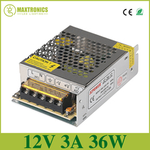 Best quality 12V 3A 36W Switching Power Supply Driver for LED Strip AC 110-240V Input to DC 12V Fast shipping by DHL