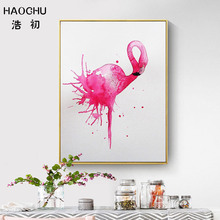 HAOCHU-pintura en lienzo de flamenco rosa para arte de sala de estar, póster de chica, cuadro de decoración del dormitorio, decoración del hogar sin marco 2024 - compra barato