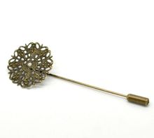 DoreenBeads Retail Antique Bronze Filigree Flower Brooch Back Pins Findings 7.5x2.5cm(Filigree Flower:25mm),sold per pack of 10 2024 - buy cheap