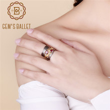 GEM'S BALLET 925 Sterling Silver Original Handmade Branch Rings Natural Rhodolite Garnet Gemstone Ring for Women Wedding Jewelry 2024 - buy cheap