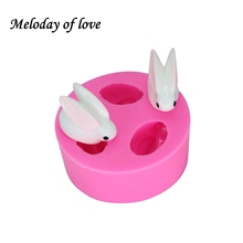 1Pcs 3D Animals Easter bunny rabbit silicone mold handmade soap mould cake decorating tools Fondant chocolate moulds DY0006 2024 - buy cheap