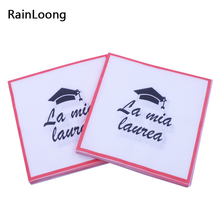 [RainLoong] Doctorial Hat Paper Napkins Printed For Graduation Party Decorations Guardanapo 33cm*33cm 1 pack (20pcs/pack) 2024 - buy cheap