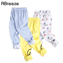 Calça infantil de algodão estampada, calças para bebês, meninos e meninas, pijama para recém-nascidos 2024 - compre barato