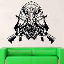 Eagle Bird Gun Army Military War Design Wall Stickers for Living Room Boys Vinyl Wallpaper Decals Bedroom Home Art Poster L52 2024 - buy cheap