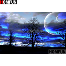 HOMFUN Full Square/Round Drill 5D DIY Diamond Painting "Tree moon" 3D Embroidery Cross Stitch 5D Home Decor A15202 2024 - buy cheap