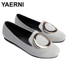 YAERNI Women's Shoes Casual Solid Flock Slip-On Square Toe Wear Resistant Breathable Deodorant Comfortable Shoes 2024 - buy cheap