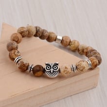 Classic Natural Stone Bracelets Bangles Mens Bracelets Homme 2019 Owl Animal Turquoises Bracelet Bangles For Women 2024 - buy cheap