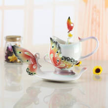 2018 красочная кофейная кружка с бабочками, фарфоровая чашка для чая, молочная чашка, креативная чашка для завтрака из Китая, Caneca, цветная эмалированная чашка для завтрака, подарок 2024 - купить недорого