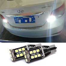 2x T15 W16W 912 921 White LED Lamp Backup Reverse Light Lamp For Hyundai IX35 IX25 Santa Fe Sonata 9 Tucson 2015 2016 2017 2024 - buy cheap