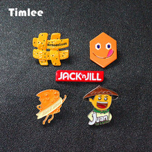 Timlee X355 BD Cartoon  Cute Smiling Face Letter Boy Metal Brooch Pins Button Pins Gift Wholesale 2024 - buy cheap