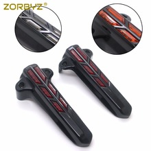 ZORBYZ-cubiertas de la parte inferior de la horquilla delantera de la motocicleta, funda con luz LED, color negro, para Harley FLHR FLHX FLHT 2014, 2015, 2016, 2017 2024 - compra barato