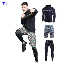 NEW Sweatshirt+Shorts+Leggings 3PCS Mens Sport Suit Dry Fit Running Sets Gym Fitness Jogging Tracksuit Spring Winter Sportswear 2024 - buy cheap