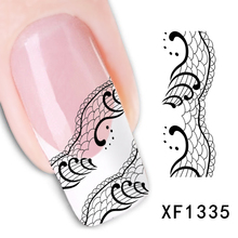 Nail Art Decals Sticker Black White Color Lace Different Pattern Water Transfer Art Decoration Sticker For Beauty Nail Sticker 2024 - buy cheap
