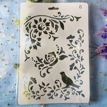 26cm Bird Flower DIY Craft Layering Stencils Painting Scrapbooking Stamping Embossing Album Paper Template 2024 - buy cheap