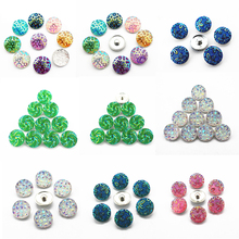 Newest 10Pcs/Lot Glass Plastic Crystal Snaps Buttons 18mm  Charms Fit Ginger Bracelets&Bangles Jewelrya 2024 - buy cheap