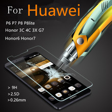 2016 Закаленное стекло пленка Взрывозащищенная Защита экрана для Huawei P6 P7 P8 lite p9 Honor 6 7 3C 4C mate 8 Ascend G7 чехол 2024 - купить недорого