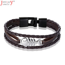 Pulsera de cuero de hueso de pescado para hombre y mujer, joyería de moda, pulsera informal con personalidad, pulsera multicapa, pulsera con estilo, 2019 2024 - compra barato