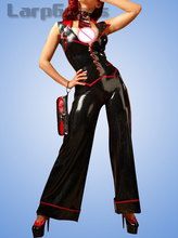 Handmade latex clothing set rubber tank tops and pants and tie without wallet 2024 - buy cheap