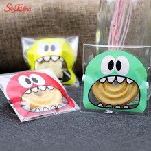 50pcs Cute small Monster Sharp teeth Baking Christmas Gift Packaging Bags Wedding Cookie Candy Plastic bag 8Z HH205-226 2024 - buy cheap