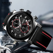 Megir 2019 New Men's Quartz Watches Silicone Sports Army Chroronograph 3bar Waterproof Wrist Watch Man Relogios Clock 2100 Black 2024 - buy cheap