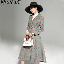 AYUNSUE Autumn Winter Wool Coat Women Double Breasted Long Jacket Vintage Coats and Jackets Women Casaco Feminino 1756 KJ2482 2024 - compre barato