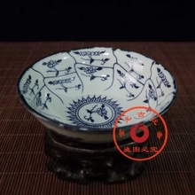 Antique porcelain blue and white graphic lace bowl decoration ornament 2024 - buy cheap