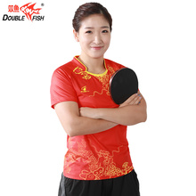 Мужская и женская спортивная одежда для настольного тенниса с двойной рыбой, одежда для пинг-понга, дышащая футболка, быстросохнущая, без морщин, Liu ShiWen 2024 - купить недорого