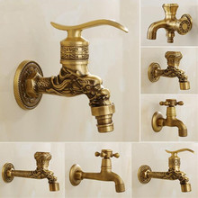 European style pure copper faucet Antique Single cold Mop pool Washing machine Faucets 2024 - buy cheap