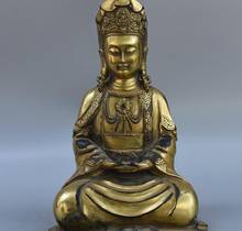 9" Tibetan Buddhism Bronze Gold Gilt GuanYin Kwan-yin Bodhisattva Buddha Statue 2024 - buy cheap