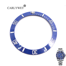 Carlywet moldura de substituição em azul com escritas brancas, bisel de cerâmica 38mm, inserção feita para submariner gmt 40mm 116610 lol 2024 - compre barato