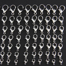 50pcs Rhodium Color Lobster Clasps Jewelry Findings DIY Necklace Bracelet Making Jewelry Accessories 10mm 12mm 14mm 16mm 18mm 2024 - buy cheap