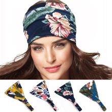 Boho bandana acessórios para o cabelo bandana turbante para meninas flor impressão enfeites de cabelo hairband elástico cabeça envoltório 2024 - compre barato